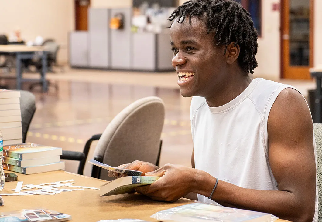 Smiling volunteer